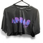 Jeremy Scott x Adidas Black Crop Top with Purple Graphic Photo 0