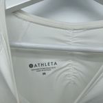 Athleta White Athletic Ruched Long Sleeve Athletic Top Size Medium Running Photo 4