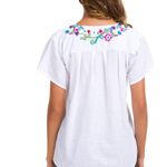 YZXDORWJ Women's Embroidered Mexican Peasant Blouse Mexico Summer Shirt White Size XL Photo 1