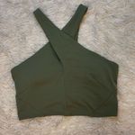Lululemon  Athletica Green Twill Women’s Wrap- Front Longline Bra Size 6 Photo 2