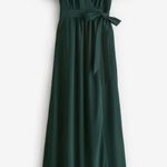 Arbor Naples Flutter Sleeve Wrap Maxi Dress in Forest Green Chiffon Size Small Photo 2