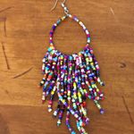 Boho Chic Colorful Fashion Statement Beaded French Wire Closure Dangle Earrings Pink Photo 4