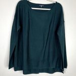 NYDJ Long Sleeve Split Back Slight Boatneck Soft Comfy Sweater Ribbed Detail Lg Photo 0