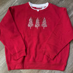 Hasting & Smith VTG Christmas Tree Red Green Holiday Sparkly Sweater Comfy Retro Hippie Boho XL Photo 0