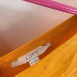 Loft ANN TAYLOR Dress SZ 10 Cutout Button Back Midi Linen Blend Marigold Yellow Photo 2