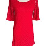 Love Note Love Notes Size M Red Lace Dress Bell Sleeves Oversized Zipper Classic Demure Photo 1
