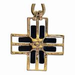 Jules Smith Twitter Cross Statement Necklace Sleek Black Enamel Yellow Gold NWT Photo 13