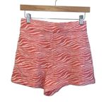 ZARA Womens Zebra Stripe Knit Beach Shorts Orange Medium Photo 1