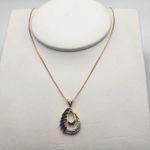Vintage Ross Simons Gold Plated Sterling Silver, Sapphire, & Diamond Necklace Blue Photo 0