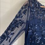 Patra Midnight Blue Long Sleeve sheer & sequin dress size 14 Photo 2