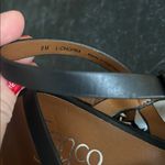 Franco Sarto Chopra T-Strap Square Toe Black Leather Wood Heel Sandal size 9 Photo 3