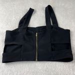 Forever 21 Crop Tank Top Womens M Black Sleeveless Club Minimalist Y2K Grunge Photo 9