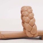 Nude/natural Vegan Leather Braided Straps Sandal Tan Size 9 Photo 2