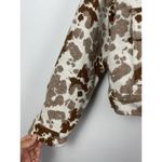 Sonoma White Brown Cow Print Cropped Button Up Shacket Shirt Jacket Size XS Photo 1