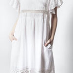 Zadig & Voltaire  Roll Cotton White Lace Mini Dress with Pockets Size Small‎ Photo 0