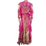 Camilla Silk Crystal Embellish Rufle Assym Wrap Dress Rainbow Rhythm Luxury Rare Photo 7