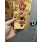 Caribbean Joe  Women's Size 2X Yellow Floral Long Sleeve Faux Suede Button Up Top Photo 3