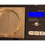 Vtg Silver Tone Stretch Bracelet Prong Set Yellow Amber Color Rhinestones Estate Orange Photo 4