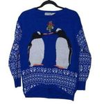 Isabella's Closet Penguins Kissing Under Mistletoe Ugly Christmas Sweater Large Photo 0
