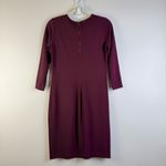 Vince  Burgundy Stretch Knit Sheath Dress M Minimalist Classic Work Chic Timeless Photo 6