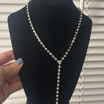 Elegant Silver crystals Y Necklace Photo 0