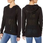 prAna Sugar Beach Hooded Sweater 100% Organic Cotton in Black, Size Small Photo 1