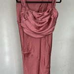 House Of CB  SET Aella‎ top 'Colette' Rose Satin Low Waist Midi Skirt NWOT Size S Photo 2