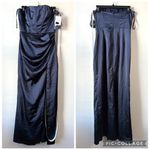 After Six  6888 Strapless Corset Satin Gown Midnight Navy Blue 8 Photo 2