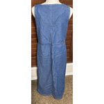 Expressions Womens Jumper Denim Maxi Dress sz 12 button front Pockets Prairie Blue Photo 5
