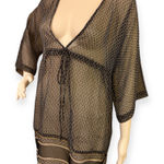 New York And Company Sheer Black and Tan Swim Cover-Up Photo 0