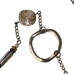 Long Silver Chain Rock Necklace Stone Metal Beads Womens Fashion Jewelry u Photo 3