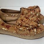 Sam Edelman Women's Cabrera Platform Burlap Gold Sequin Size 10 ⬇️ Photo 0