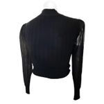 Almost Famous  Top Women's Junior Black Ribbed Sheer Mock Neck Elegant Chic Photo 3