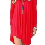 Red v neck AZOT dress long sleeve small Photo 0