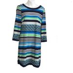 Vince Camuto Striped Geometric Sheath Dress Blue Size 6 Photo 5