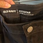 Old Navy Women’s  Rockstar Mid Rise Skinny Jeans Distressed Denim Black Size 12 Photo 2