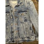 frame denim FRAME Rosette Puffed Sleeve Denim Light Blue Jean Jacket Size Small Photo 6
