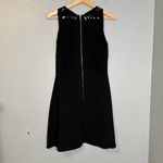 Sandro Paris Women's Black Mini Dress Slit Open Back Fit and Flare Size 4 Party Photo 6