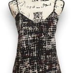 Valette Double Layer Tank Top Sz S Abstract Print Cami Black Photo 0