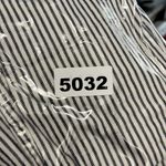 DKNY Size 10 Black, White Striped Cropped Denim Jacket Top Photo 9