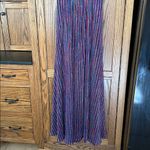 BCBGMAXAZRIA  Metallic‎ Pleated Striped V Neck Gown Multicolored Maxi Dress Small Photo 7