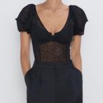 ZARA NWOT  SHEER POLKADOT BALOON SLEEVE BODYSUIT Photo 3