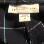 J.Jill  Window Pane Essential Cotton Stretch Pant Sz. 12 Navy Blue Straight Leg Photo 4