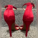 Dream Paris Dream Pairs Red Satin Stilettos With Rhinestone Detailing Photo 2