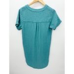 Bobi  T-Shirt Dress Women Medium Blue V Neck Gauze Mini Summer Boho Coastal Photo 1