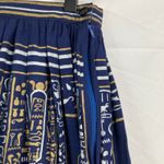 Vintage Womens XXS Egyptian Hieroglyphic Blue Midi Skirt Historical Museum Artsy Photo 10