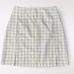 John Galt Brandy Melville  Cara Plaid Baby‎ Blue White Mini Skirt Size OS XS/S Photo 0
