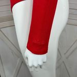 PINK - Victoria's Secret Pink by Victoria’s Secret Ribbed Henley Bodysuit Red Medium Long Sleeve Thong Photo 7