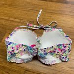 Victoria's Secret  Getaway Floral Halter‎ Bikini Top Ruffle Trim Lined Size 32DD Photo 1