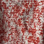 Madewell  Linen Blend Floral Wrap Top Red White Short Puff Sleeves V-Neck Smocked Photo 4